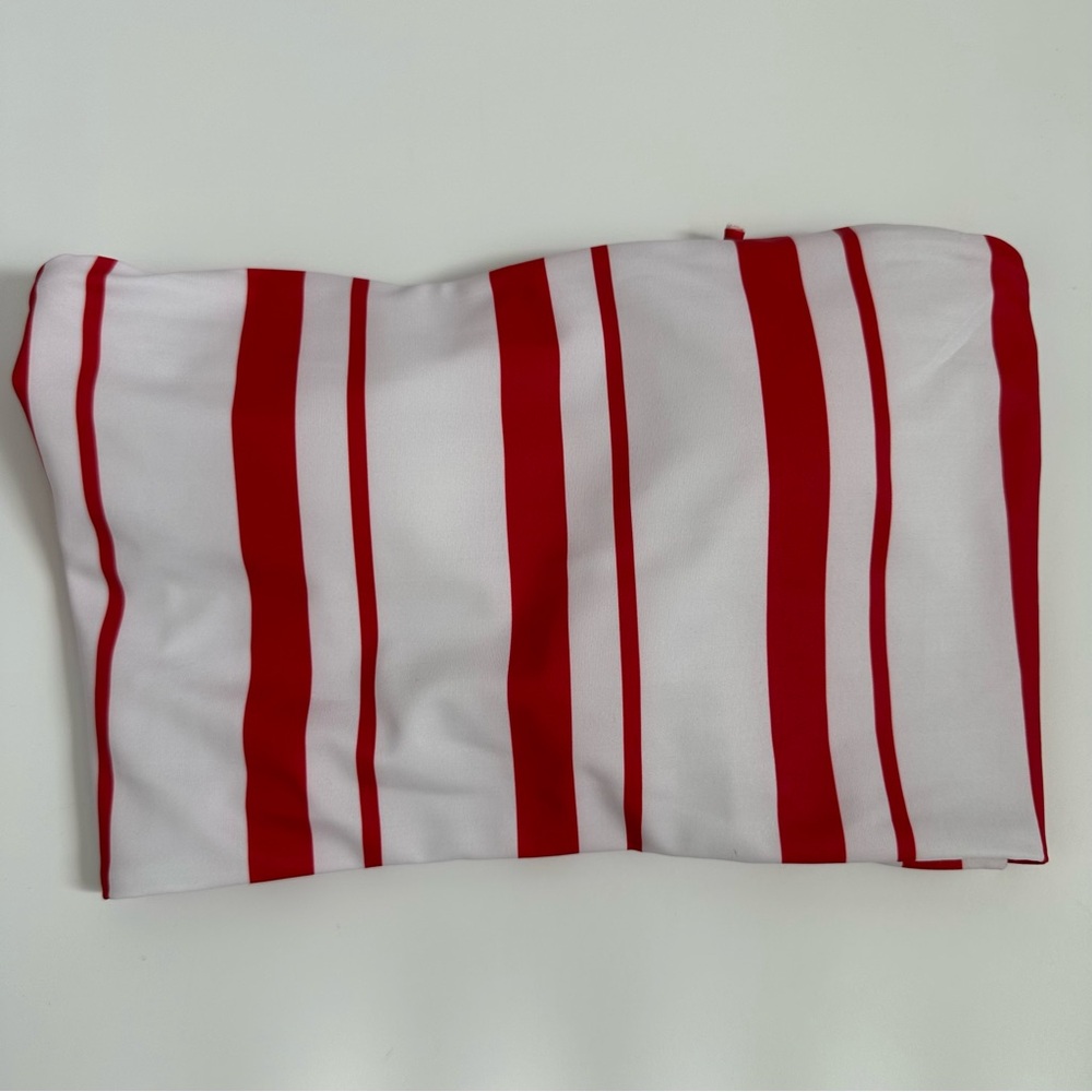 White & red tube top